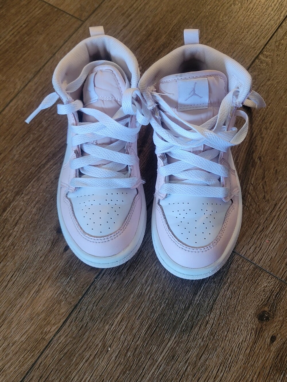 Jordan Kids Pink and White High-Top Sneakers